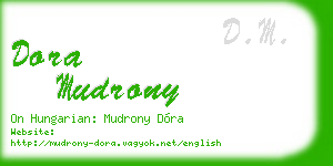 dora mudrony business card